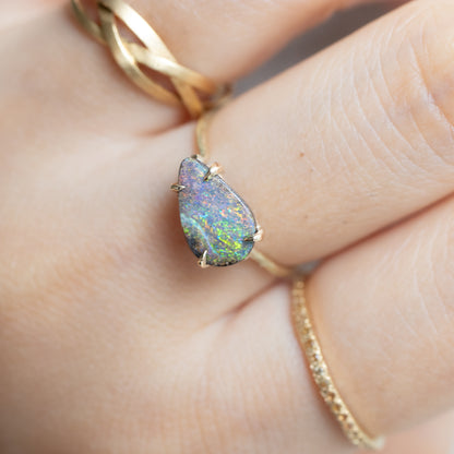 Flat Ring - Boulder Opal -