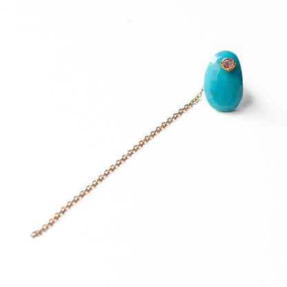 Flat Pierced Earring - Turquoise -