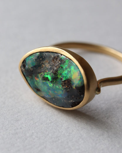 Collet Ring - Boulder Opal -