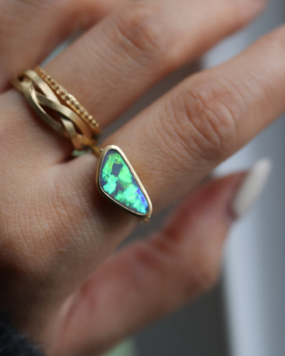 Collet Ring - Crystal Black Opal -