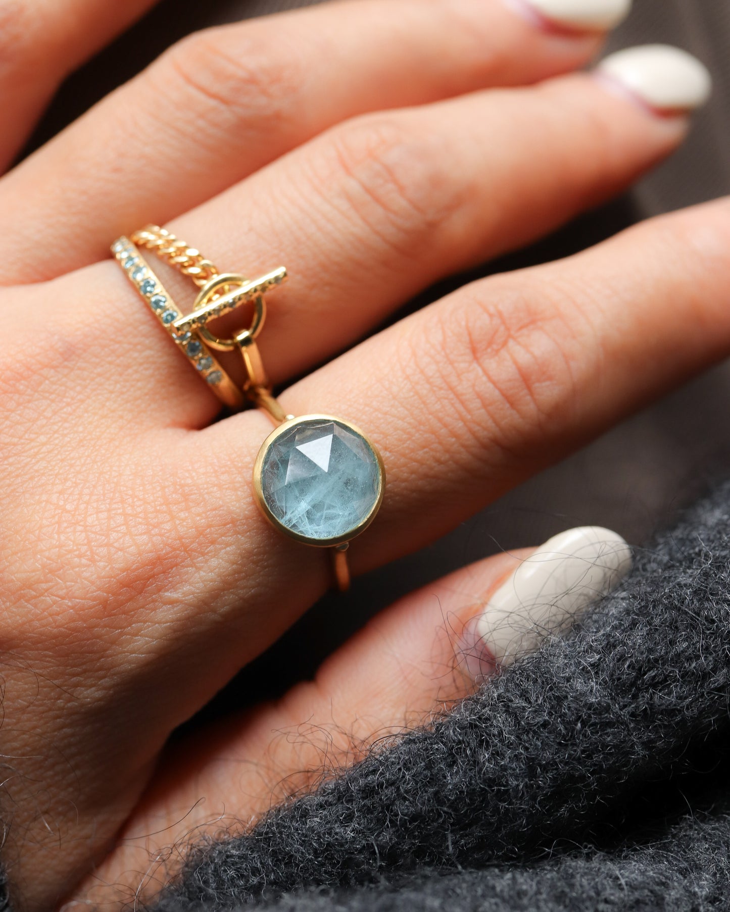 Collet Ring - Aquamarine -