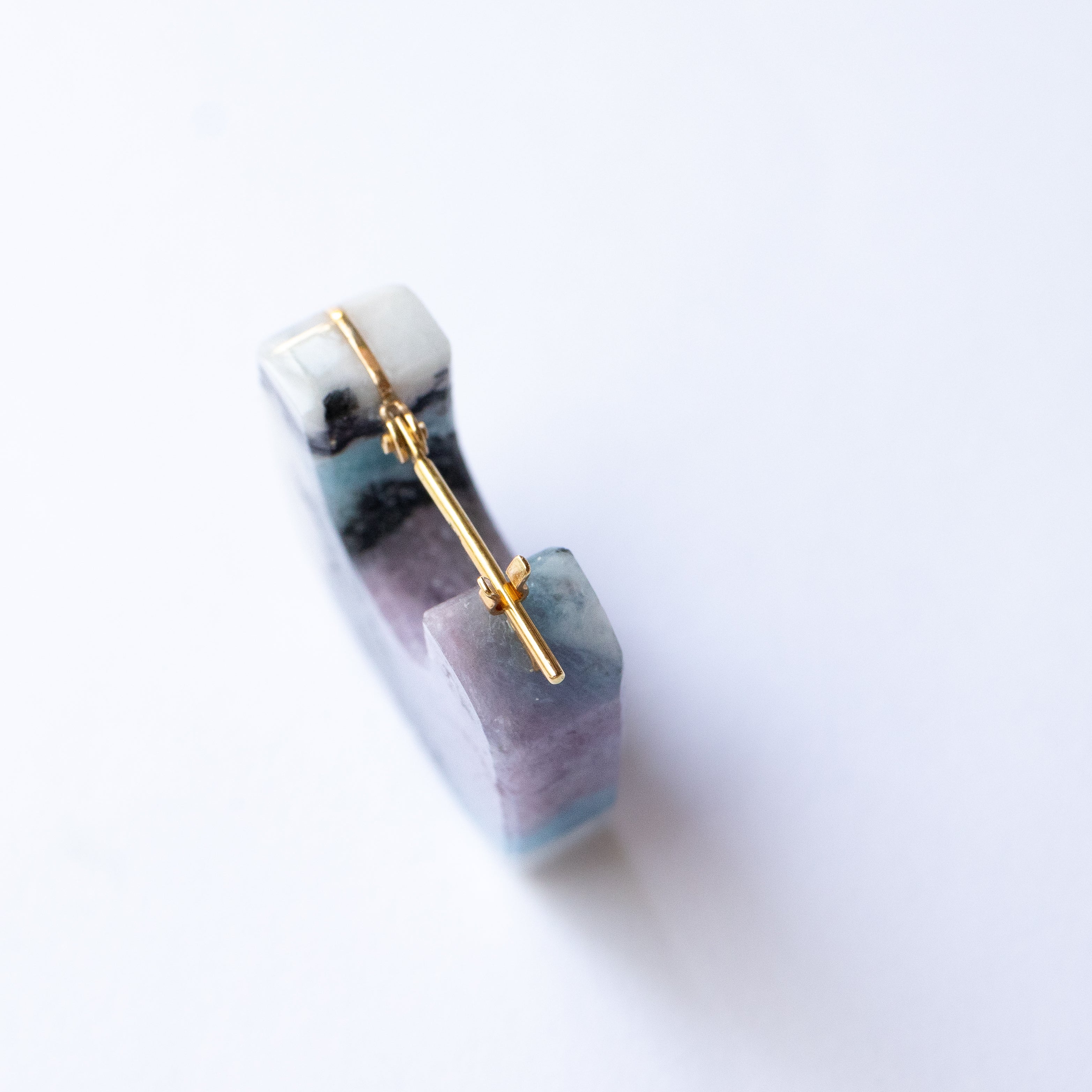 Rock Pierced Earring - Paraiba Tourmaline -