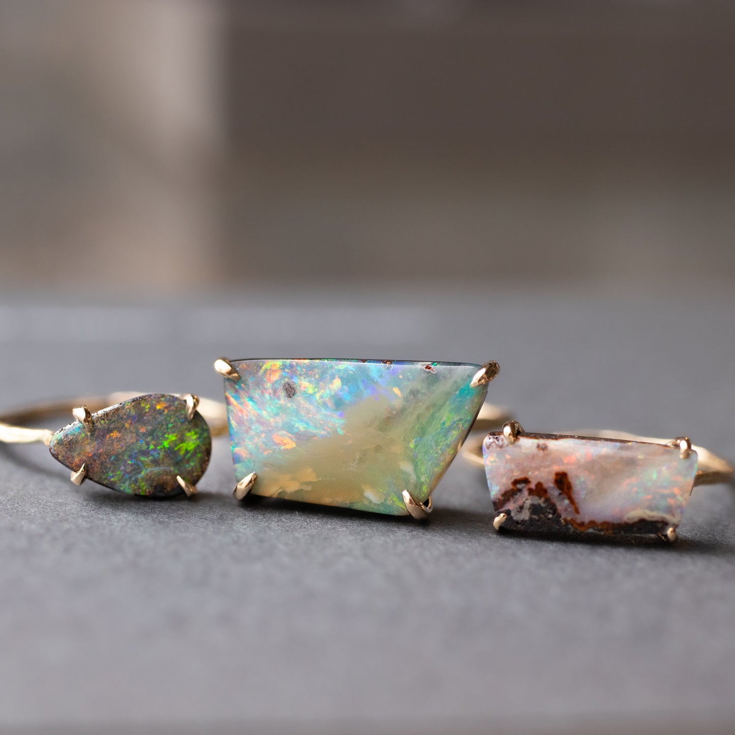 Flat Ring - Boulder Opal -