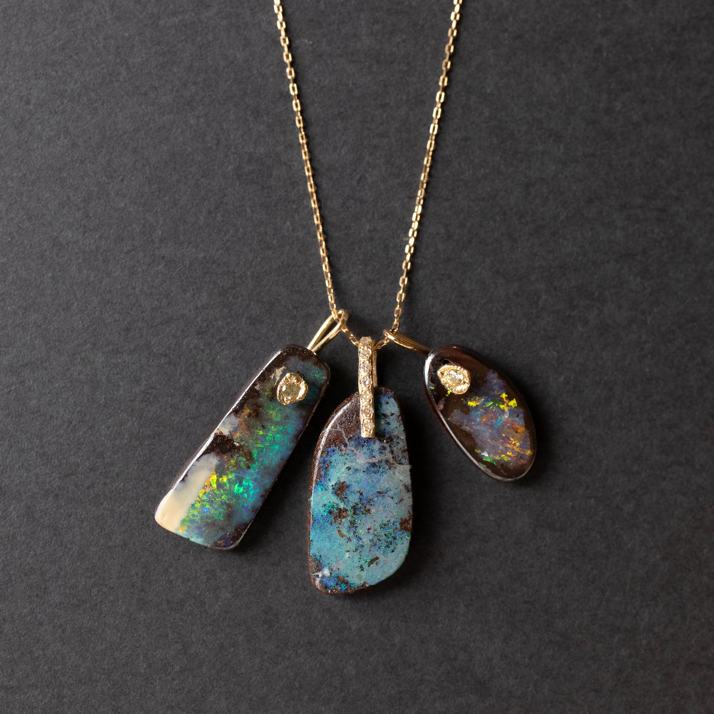 Flat Necklace - Boulder Opal -