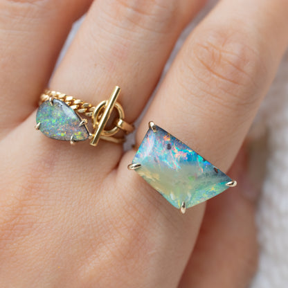 Flat Ring - Boulder Opal -