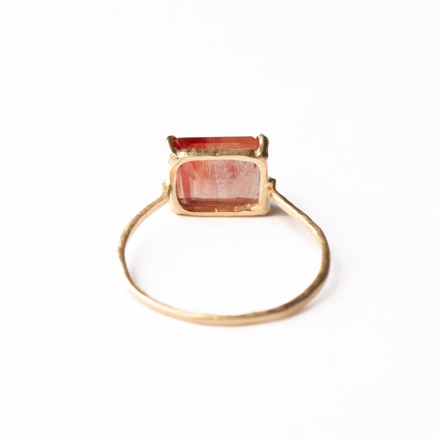 Flat Ring - Red Labradorite -