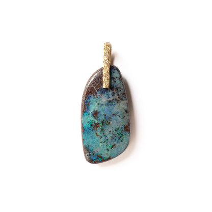 Hibiki Stone Necklace - Boulder Opal / Diamond -