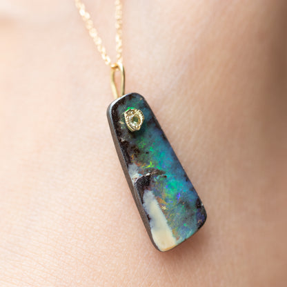 Flat Necklace - Boulder Opal -