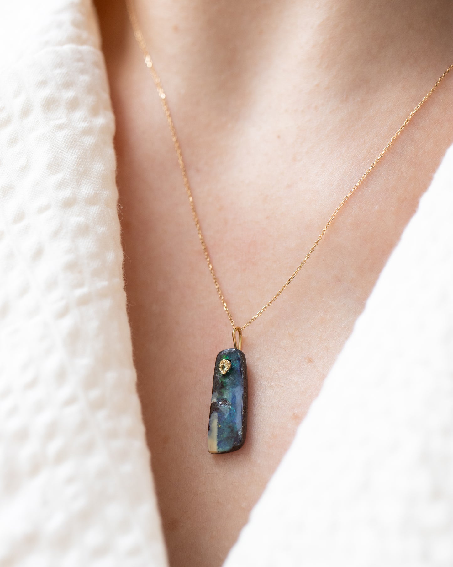 Flat Necklace - Boulder Opal -