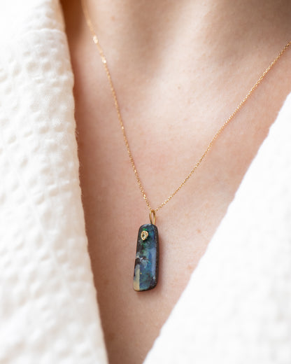 Flat Necklace - Boulder Opal -