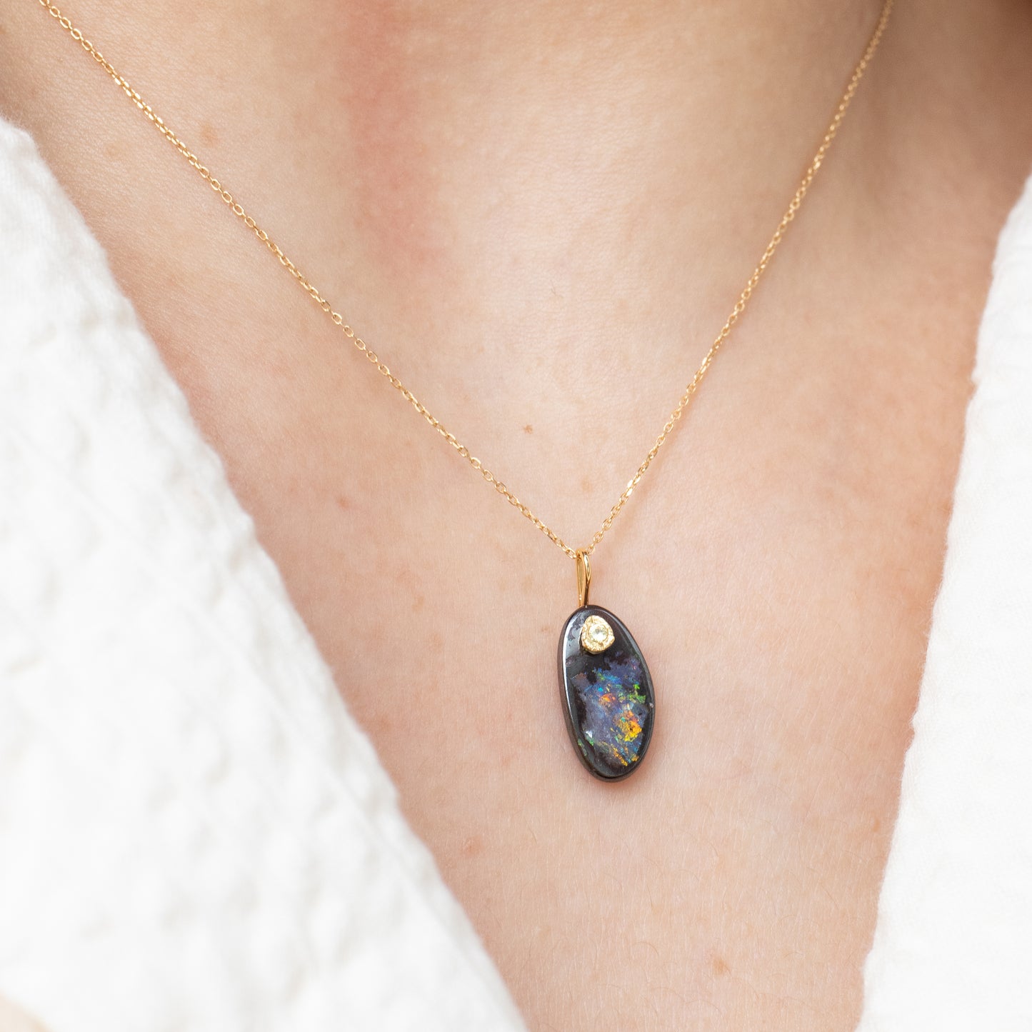 Flat Necklace - Boulder Opal -