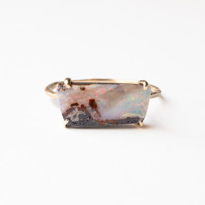 Flat Ring - Boulder Opal -