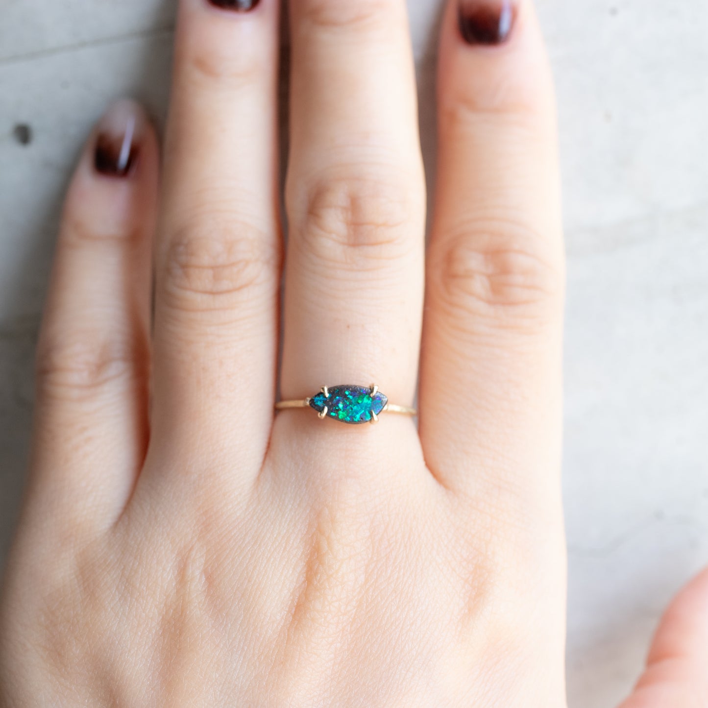 Flat Ring - Boulder Opal -