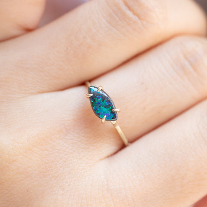 Flat Ring - Boulder Opal -