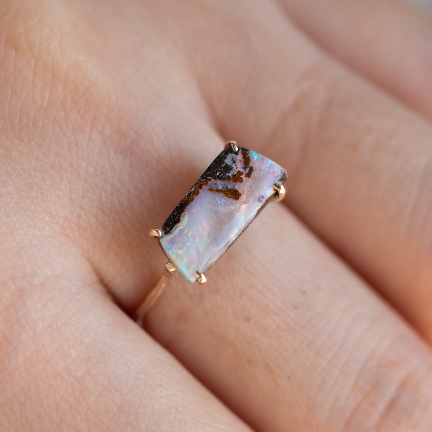 Flat Ring - Boulder Opal -