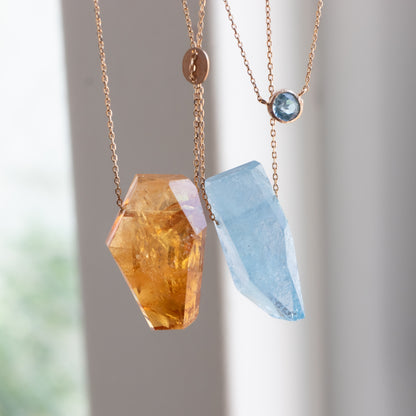 Rock Necklace - Aquamarine -