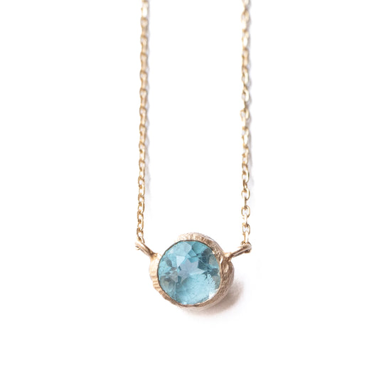 Rough Collet Necklace - Blue Topaz -