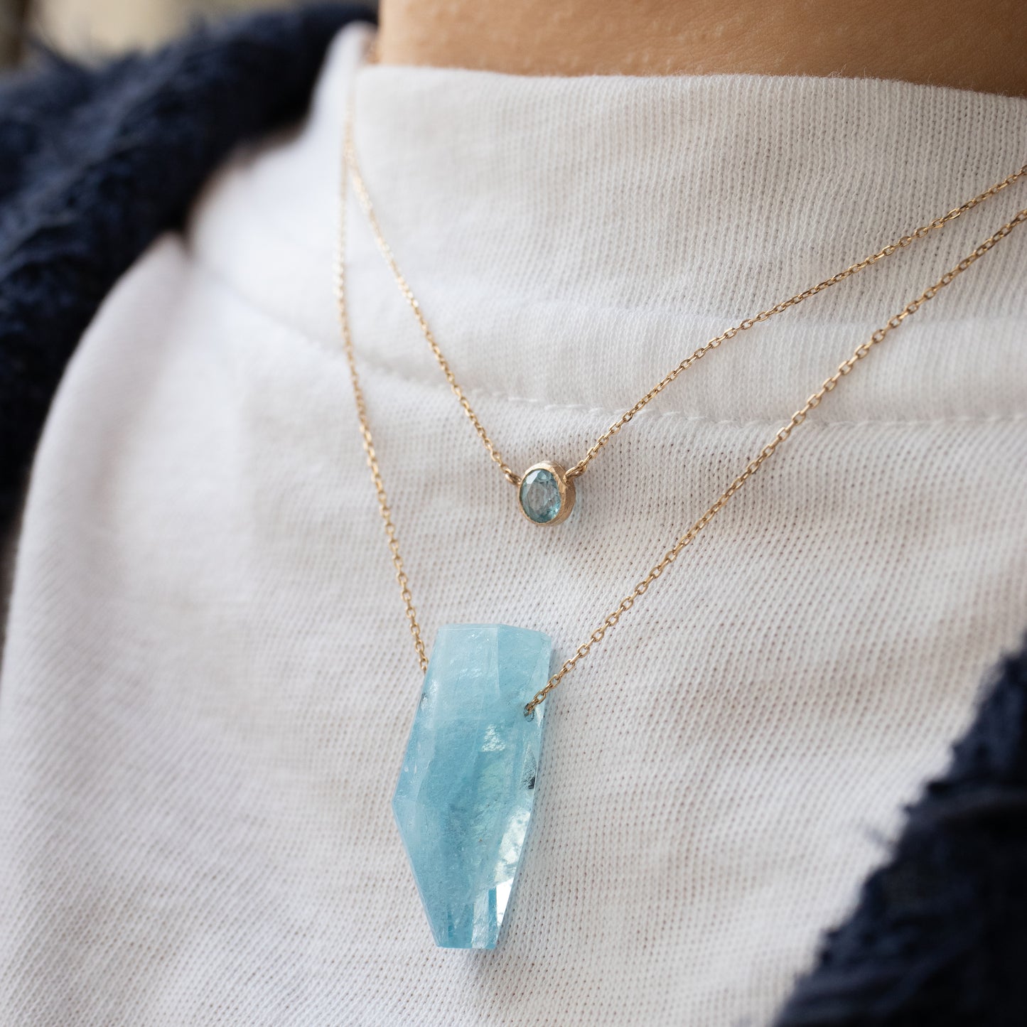 Rock Necklace - Aquamarine -