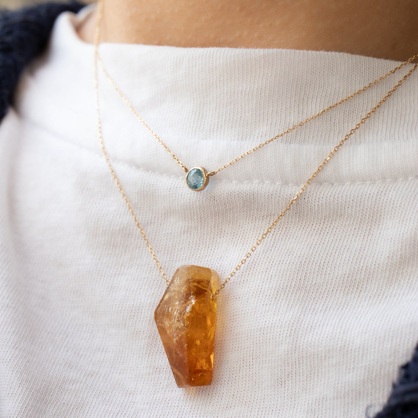 Rock Necklace - Citrine -