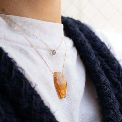 Rock Necklace - Citrine -