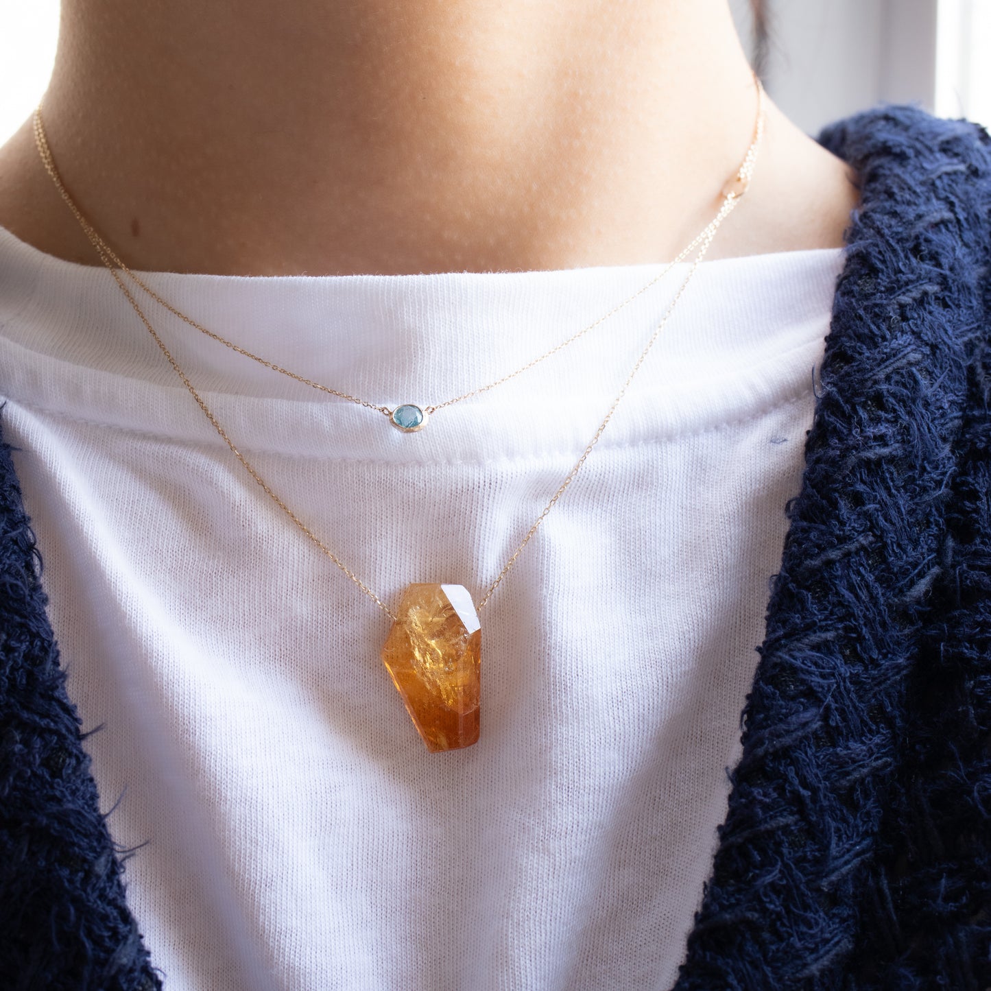 Rock Necklace - Citrine -