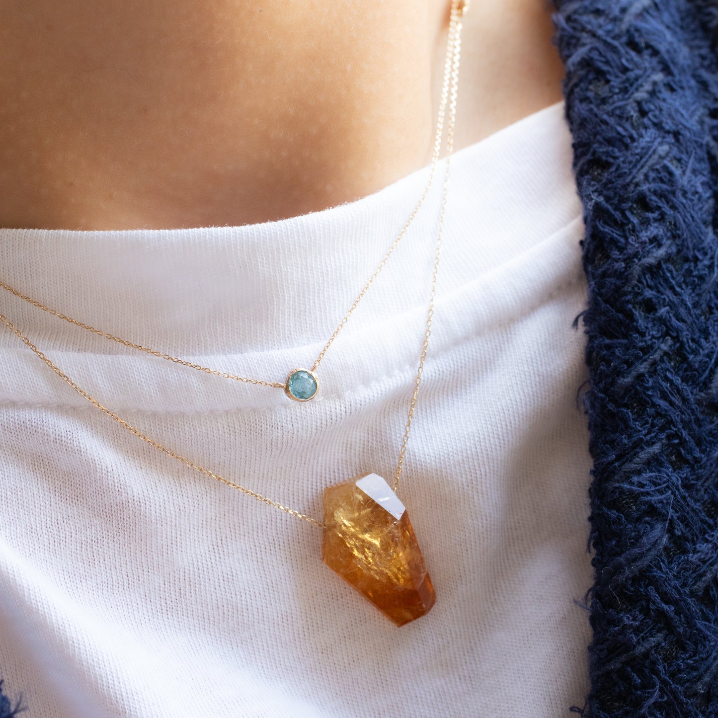 Rock Necklace - Citrine -