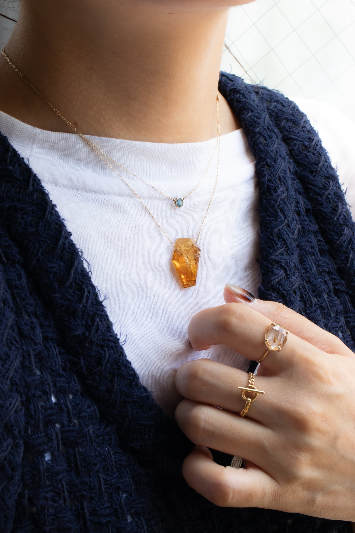 Rock Necklace - Citrine -