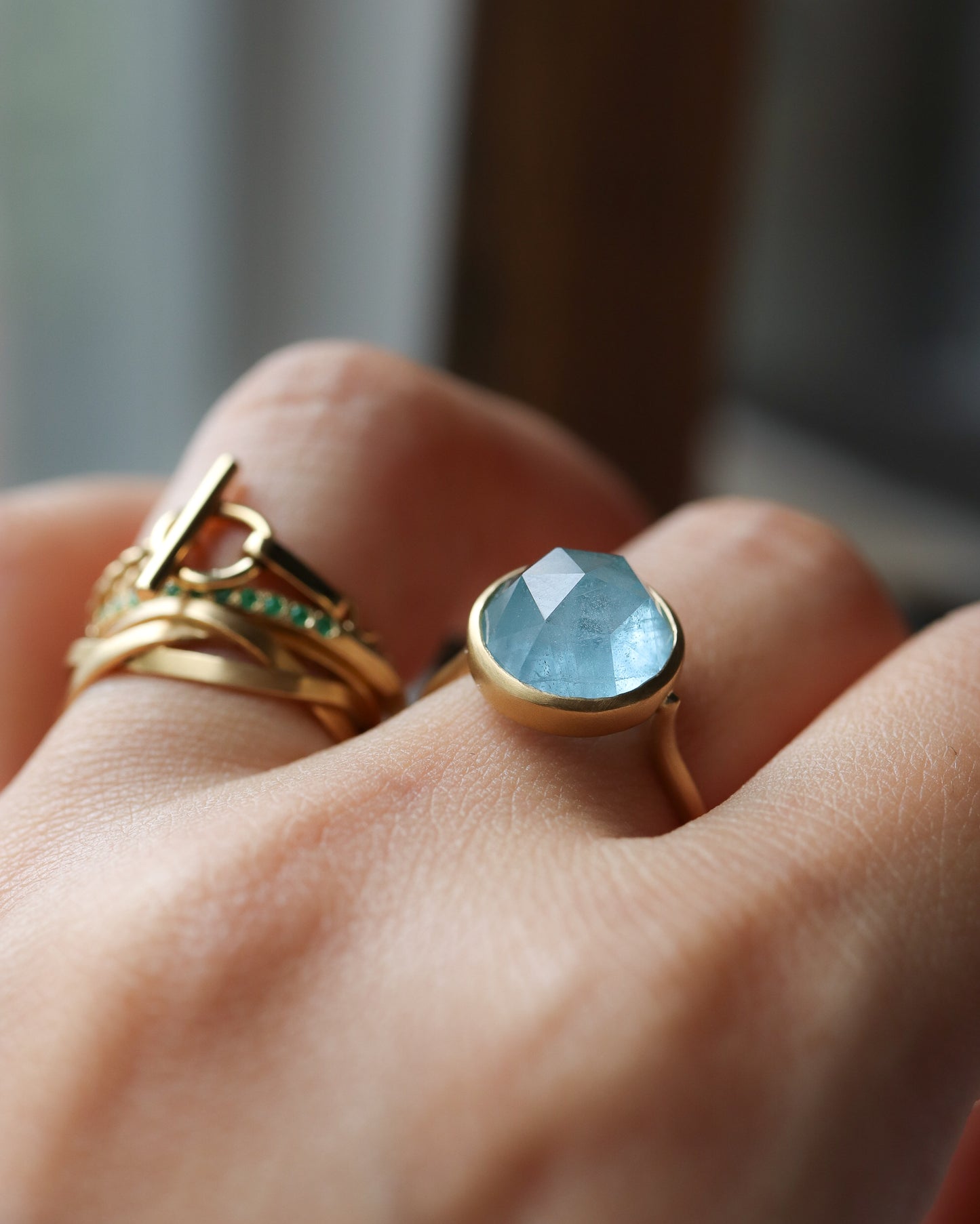 Collet Ring - Aquamarine -