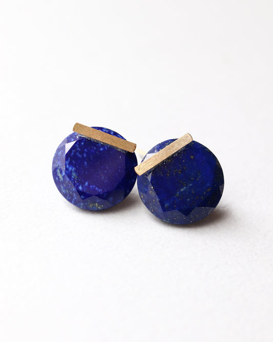 Bar stone Pierced Earring - Lapis Lazuli -