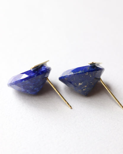 Bar stone Pierced Earring - Lapis Lazuli -