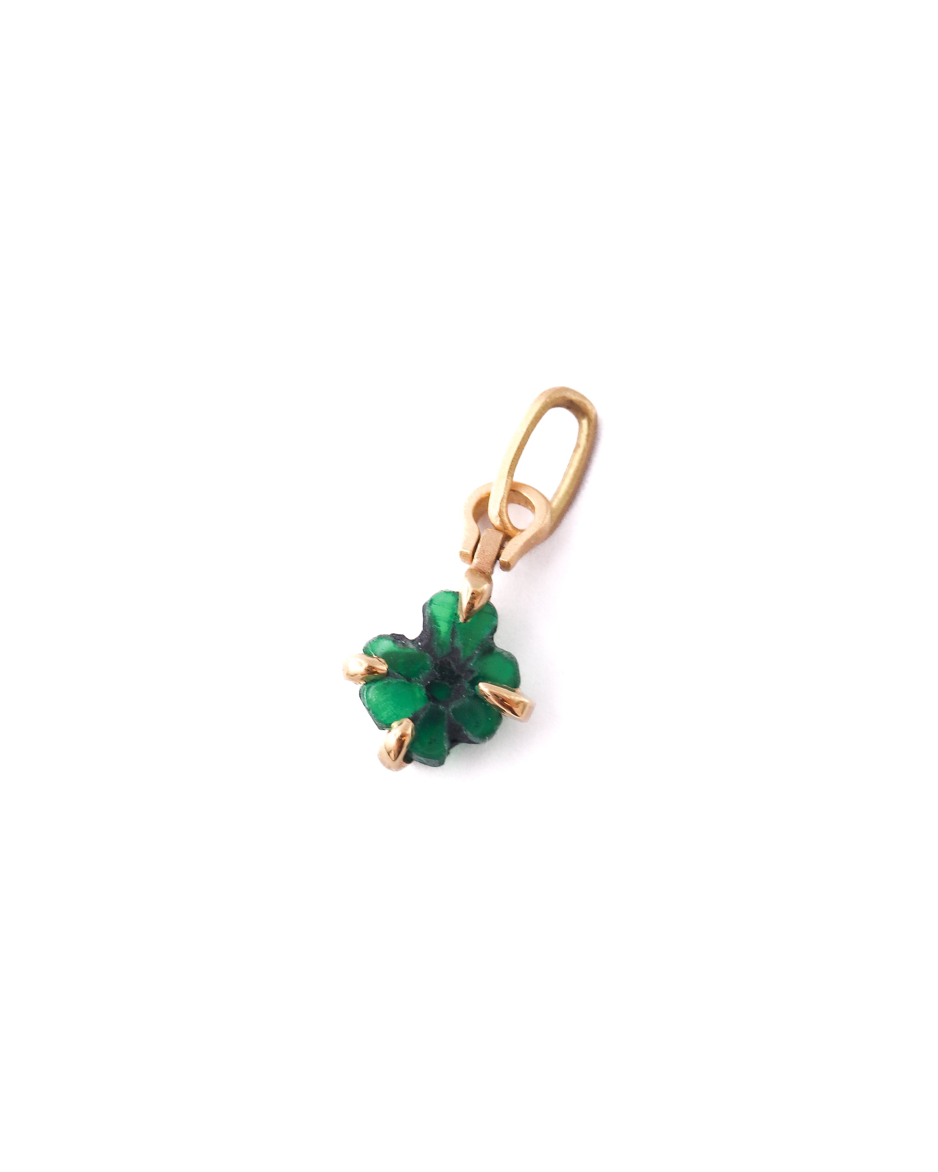Horse Shoe Prong Necklace - Trapiche Emerald -