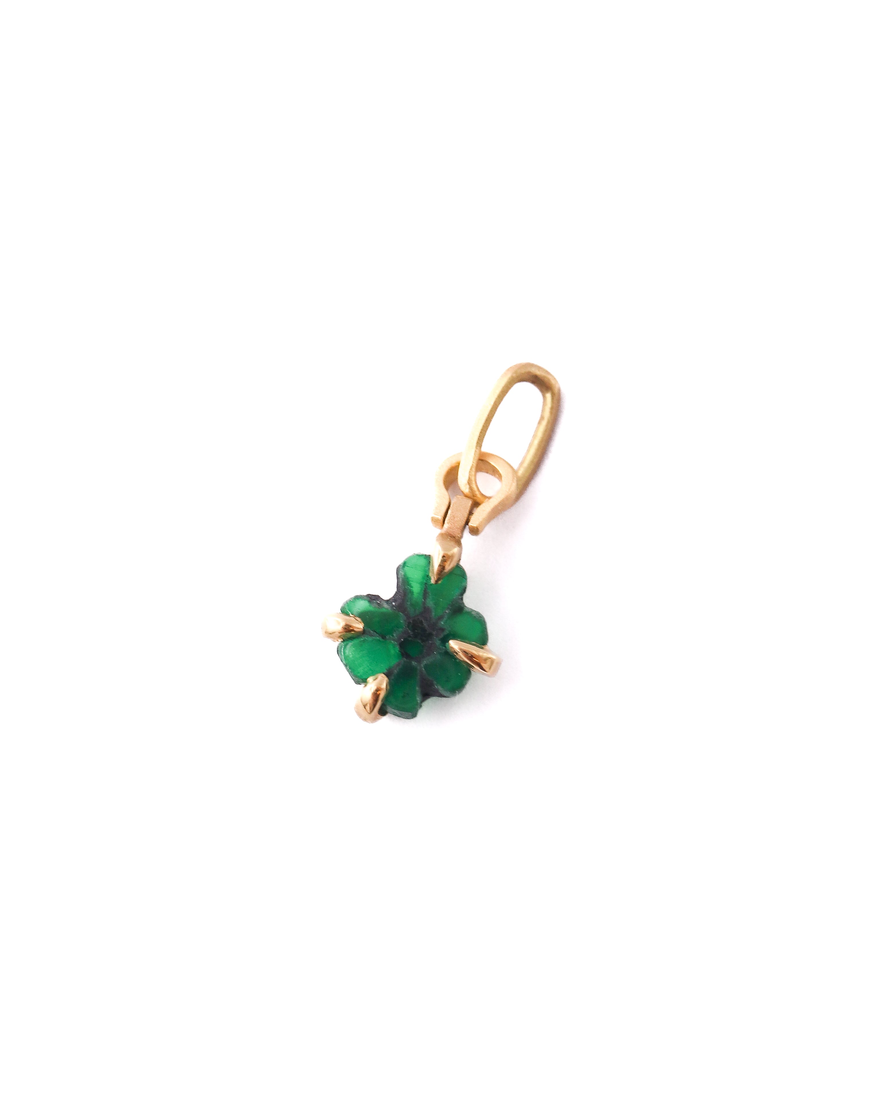 Horse Shoe Prong Necklace - Trapiche Emerald -