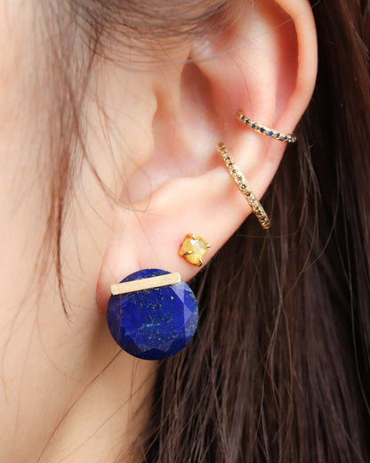 Bar stone Pierced Earring - Lapis Lazuli -