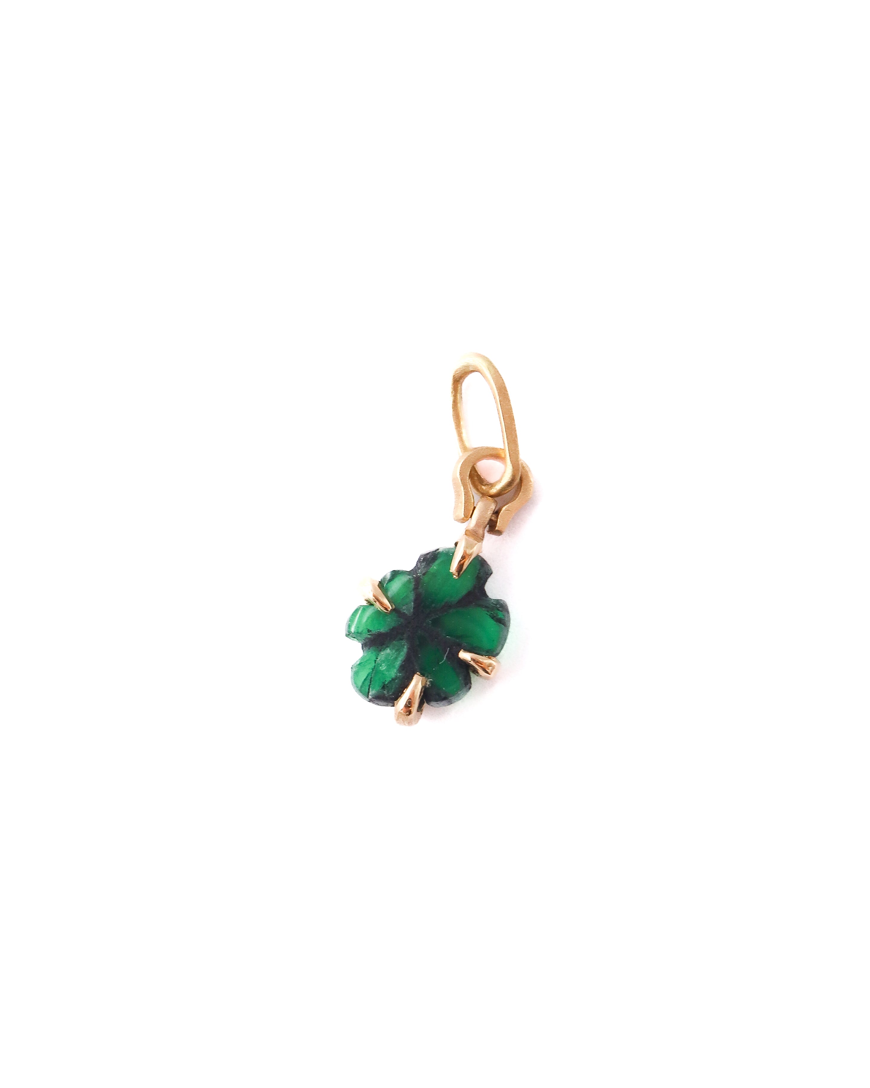 Horse Shoe Prong Necklace - Trapiche Emerald -