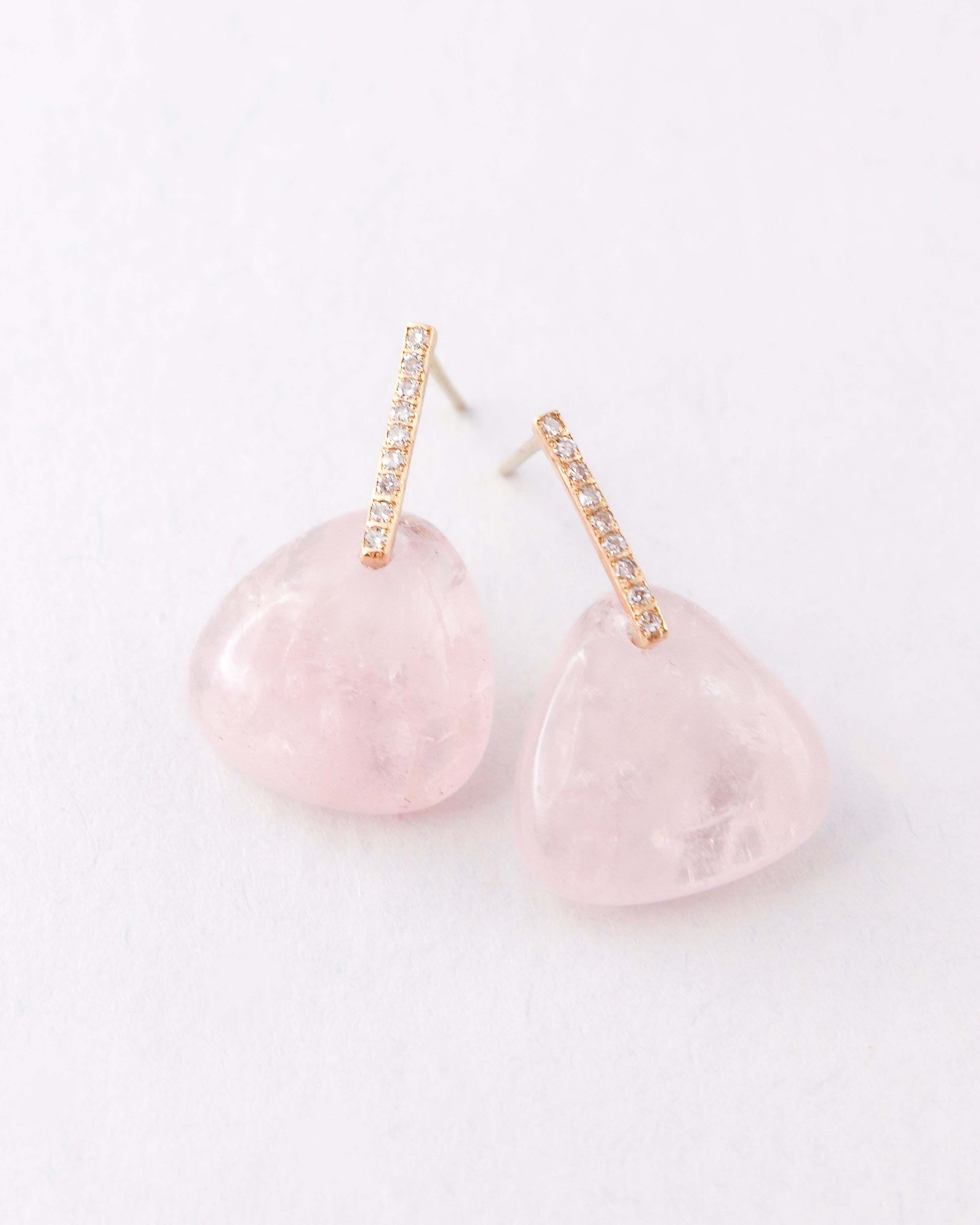 Hibiki Stone Pierced Earring - Morganite -
