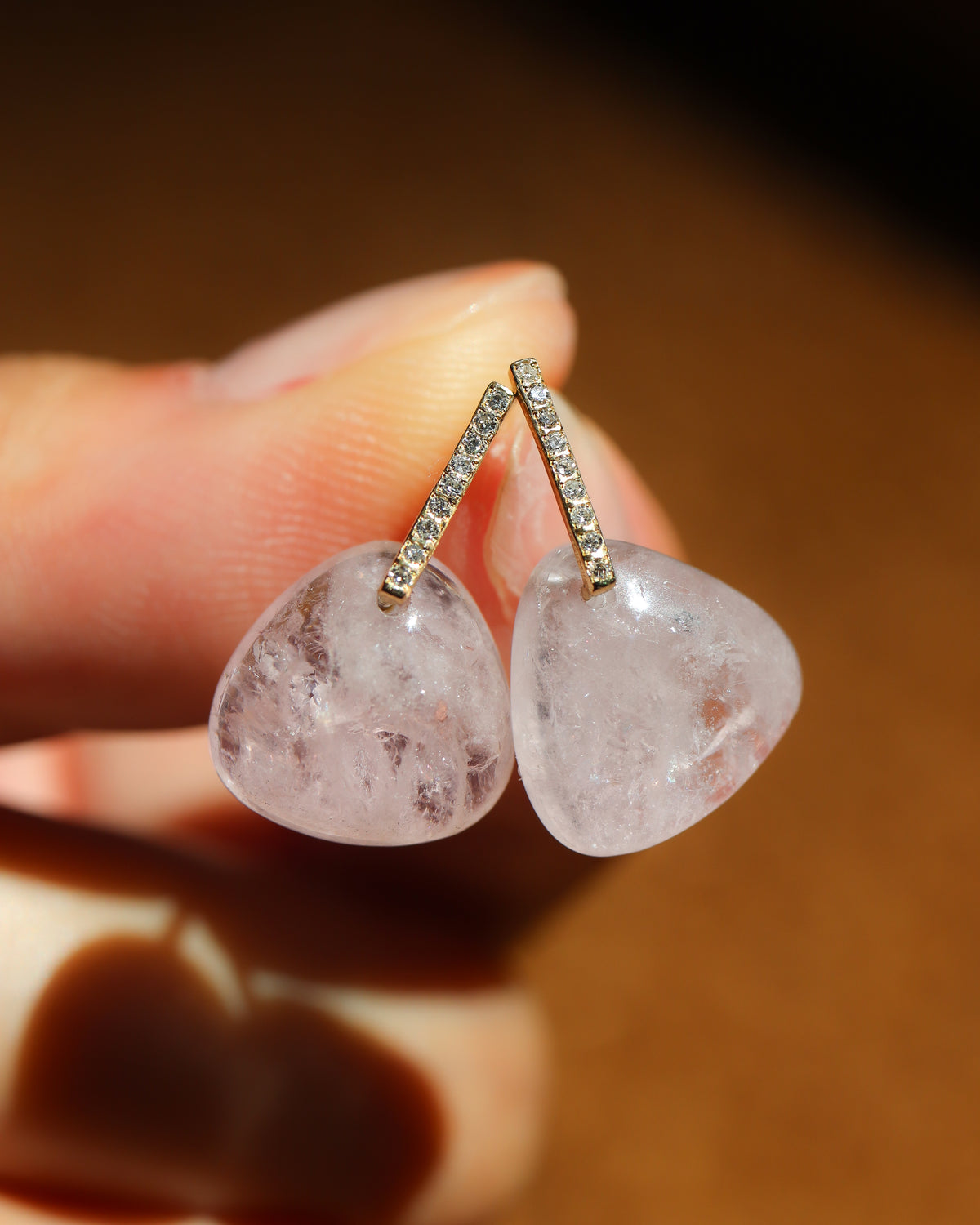 Hibiki Stone Pierced Earring - Morganite -