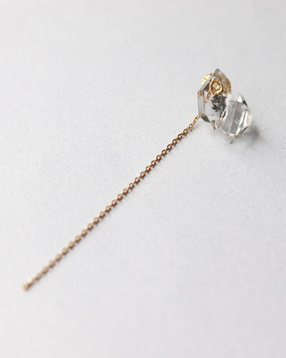 Flat Pierced Earring - Diamond Quartz -