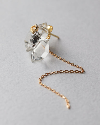 Flat Pierced Earring - Diamond Quartz -