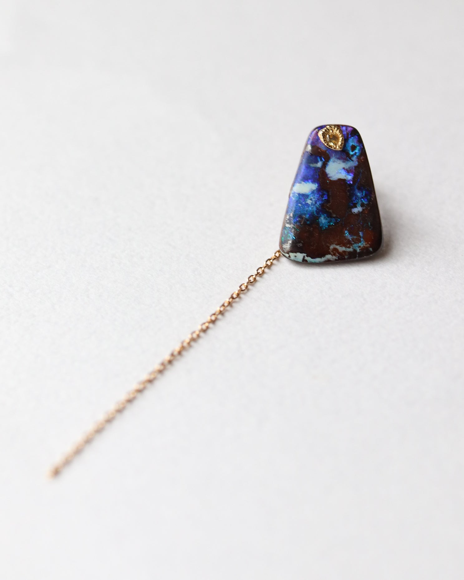 Flat Pierced Earring - Boulder Opal - – MONAKA jewellery