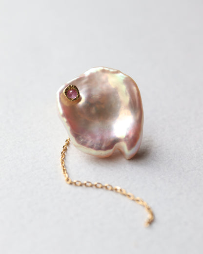 Flat Pierced Earring - Keshi Pearl -