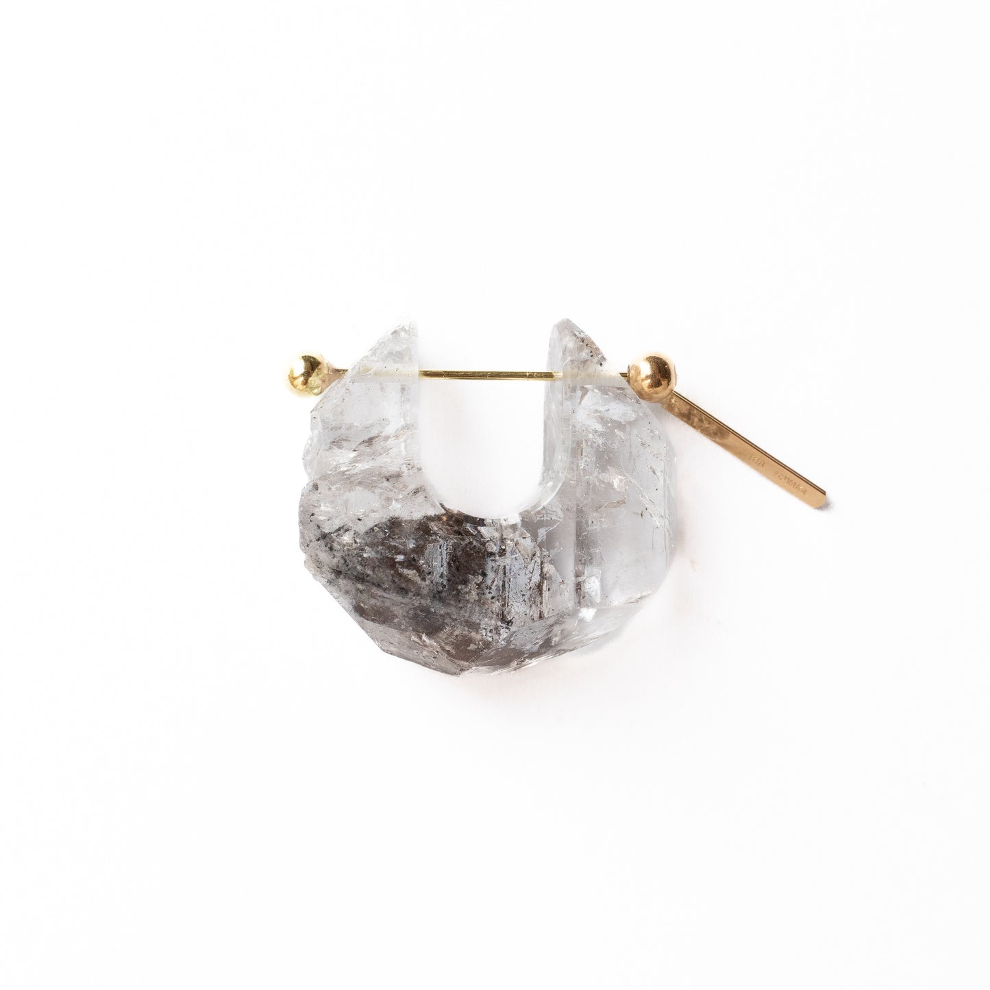 Rock Pierced Earring - Diamond Quartz -