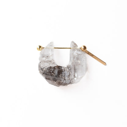 Rock Pierced Earring - Diamond Quartz -