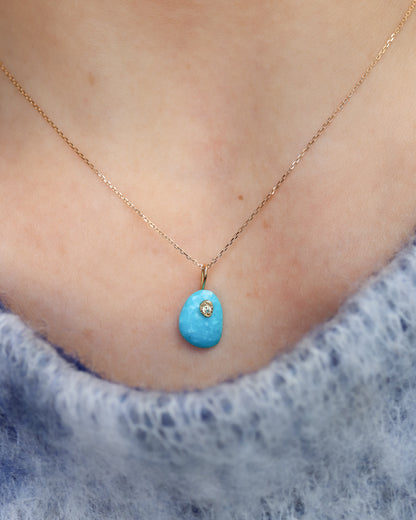 Flat Necklace - Turquoise -