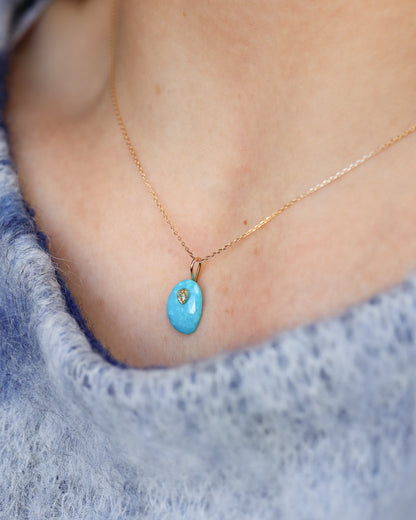 Flat Necklace - Turquoise -