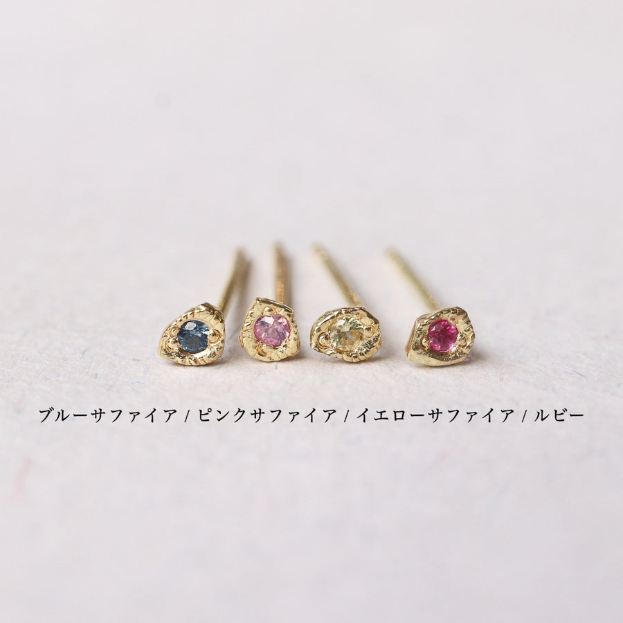 【期間限定】Flat Pierced Earring - Sapphire -