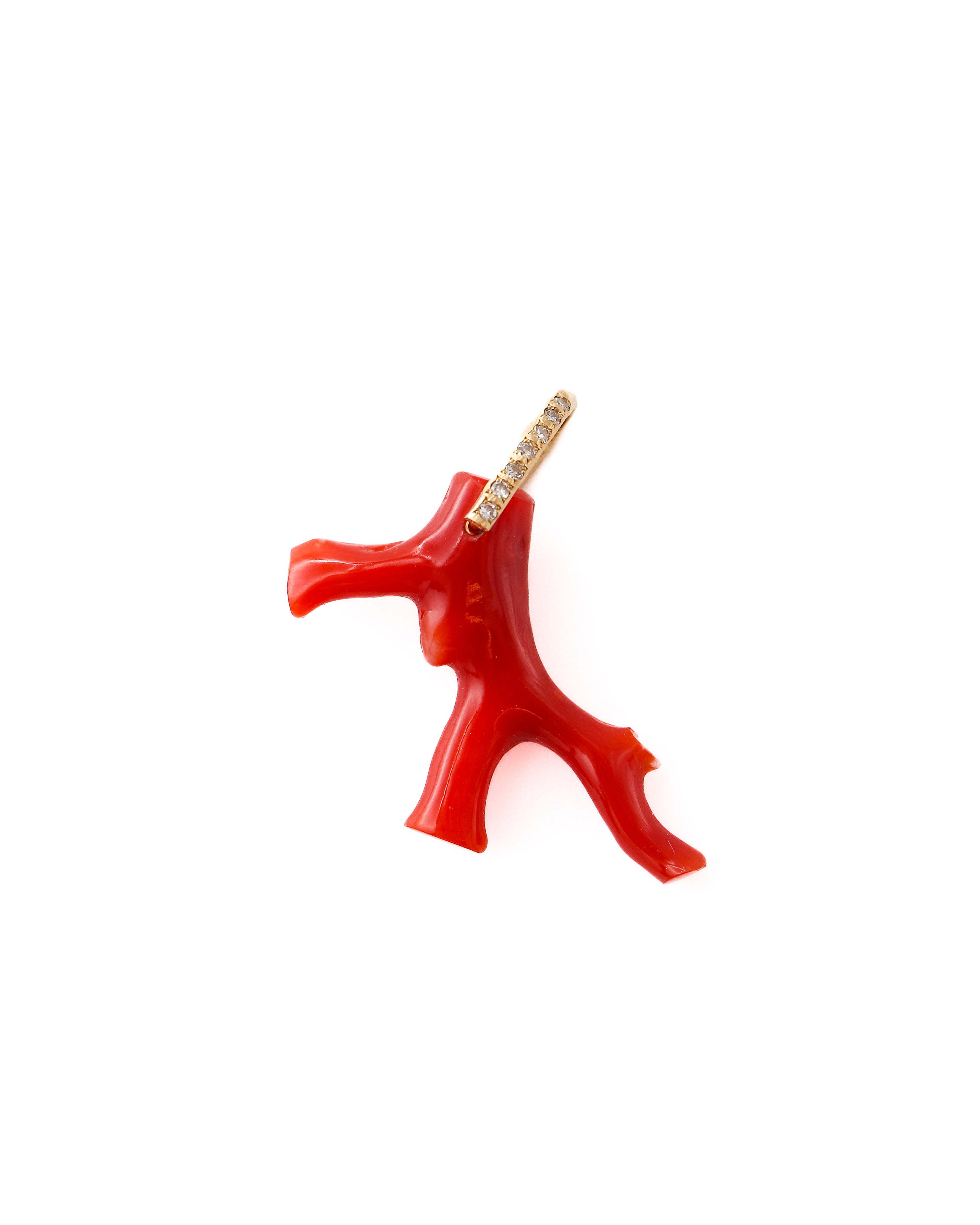Hibiki Stone Necklace - Coral -