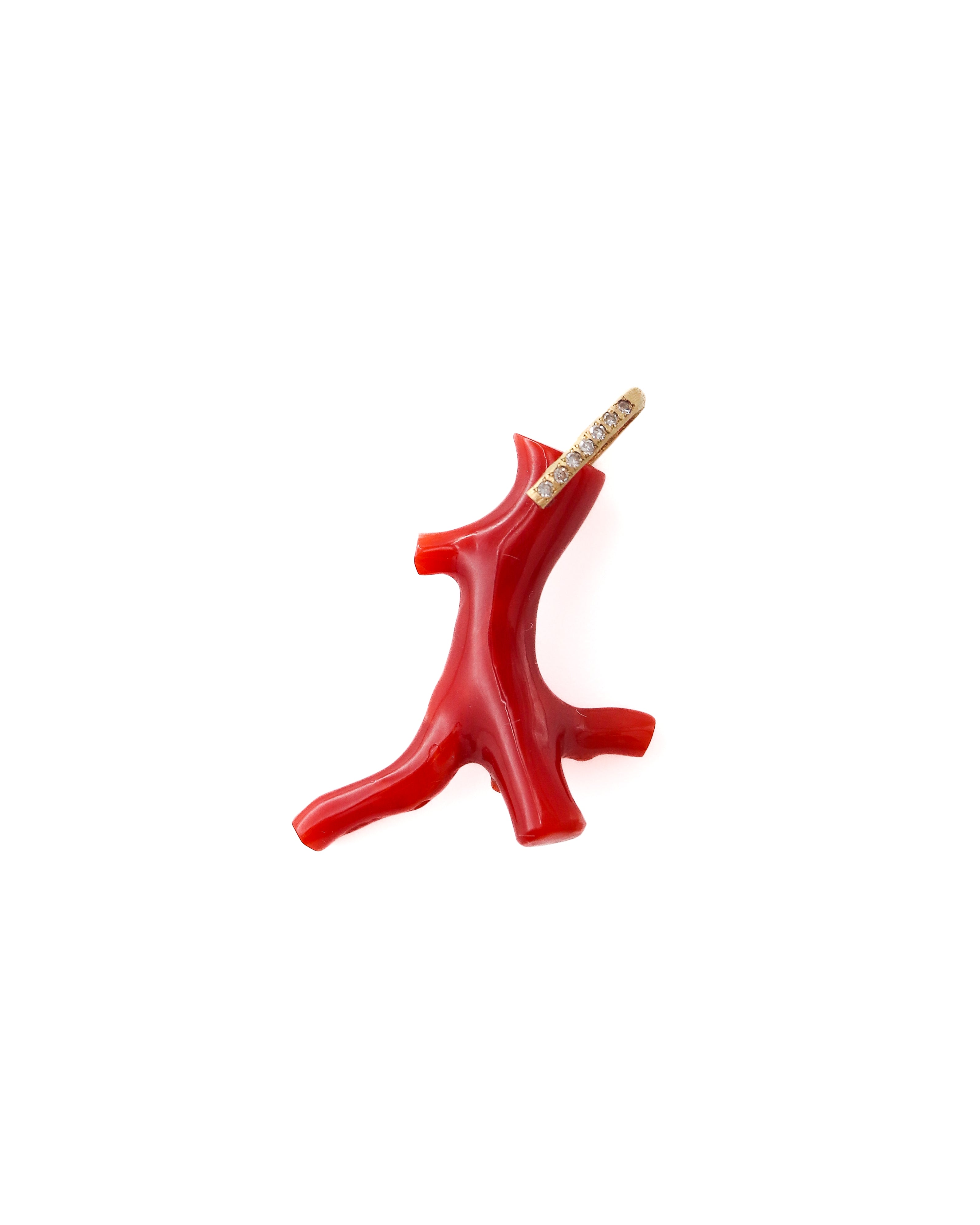 Hibiki Stone Necklace - Coral -