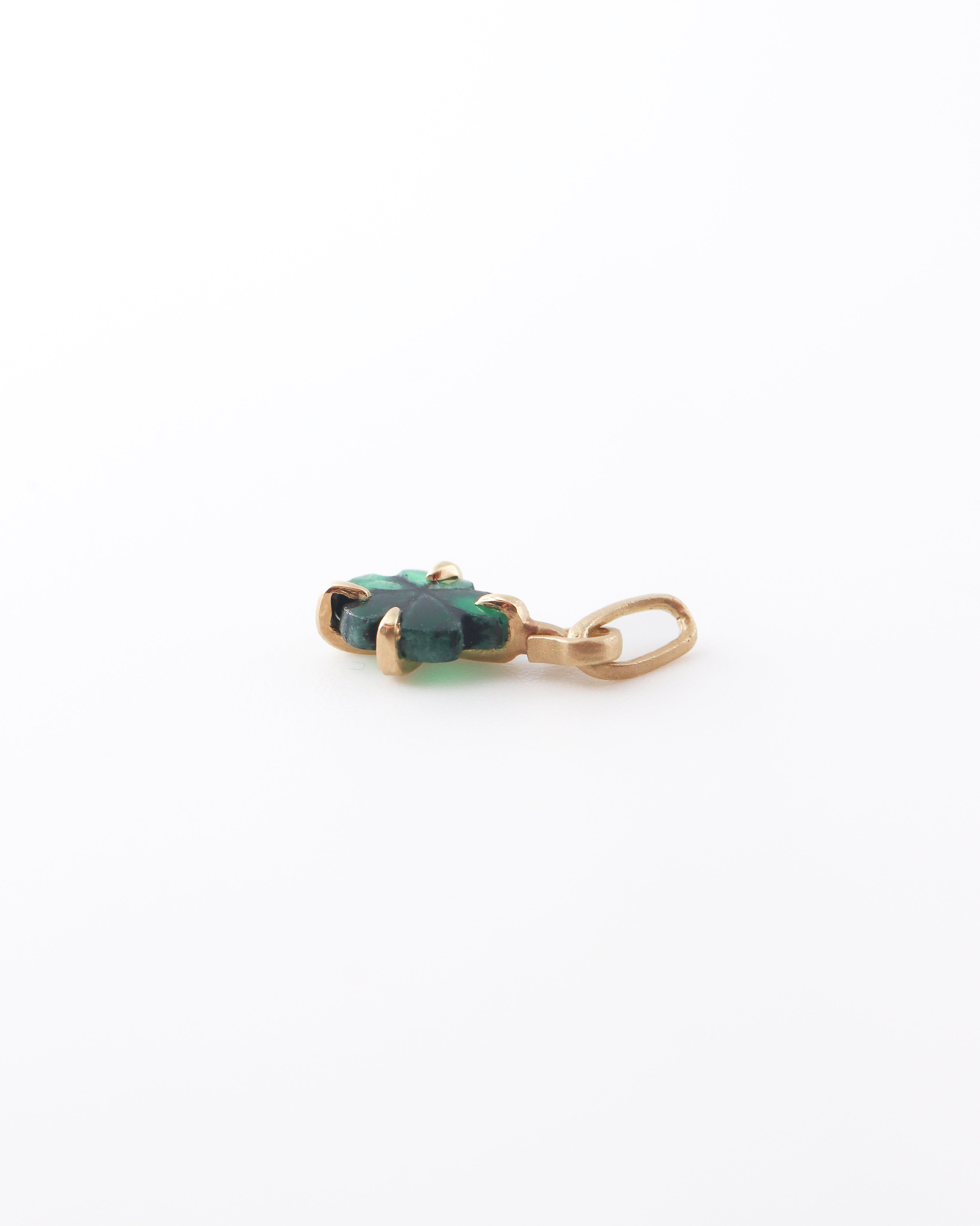 Horse Shoe Prong Necklace - Trapiche Emerald -