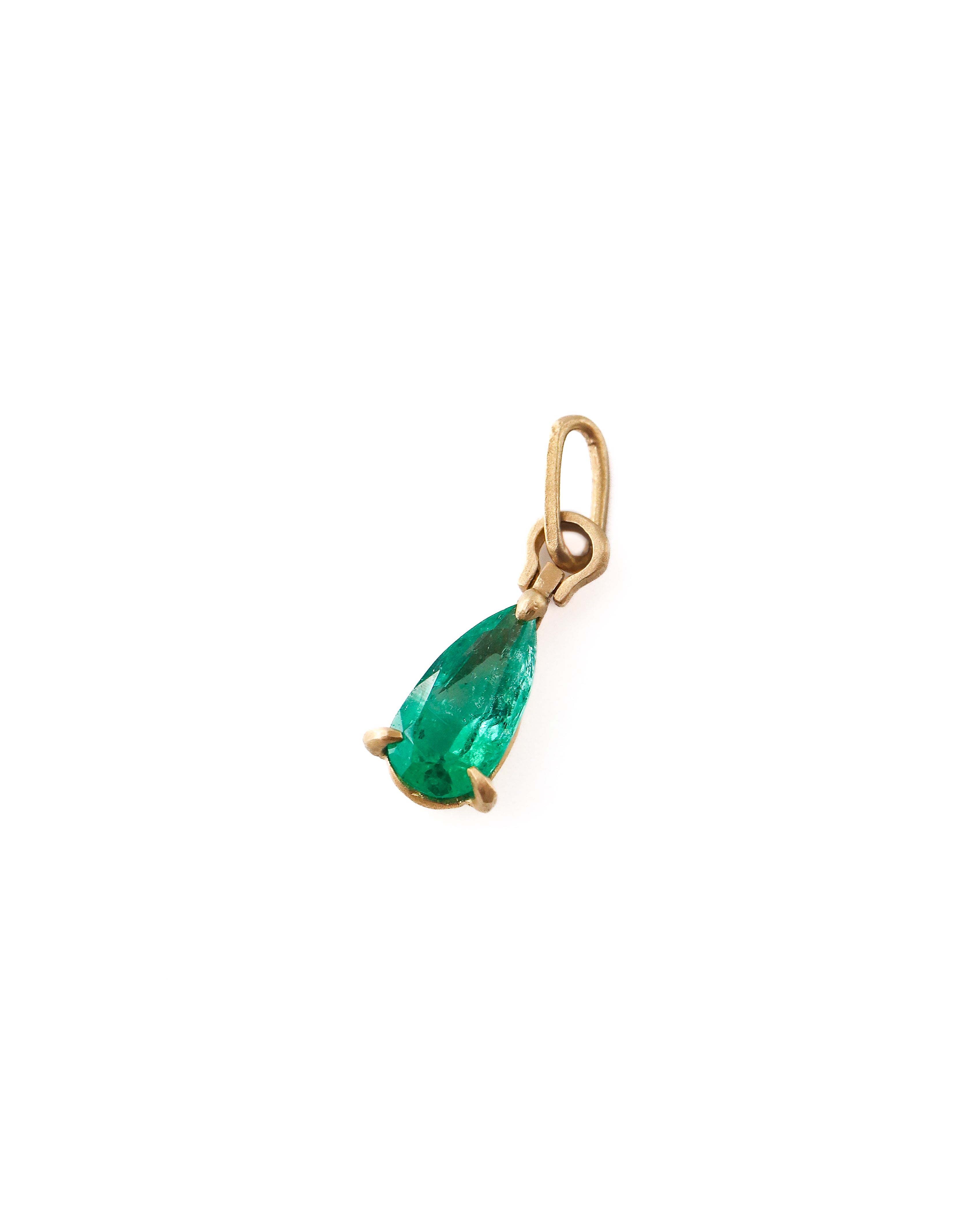 Horse Shoe Prong Necklace - Emerald -