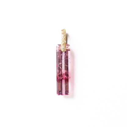 Hibiki Stone Necklace - Bicolor Tourmaline / Diamond -